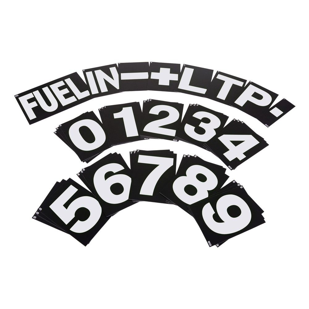 BG Racing Standard Pit Board 36 Piece Number Set - White