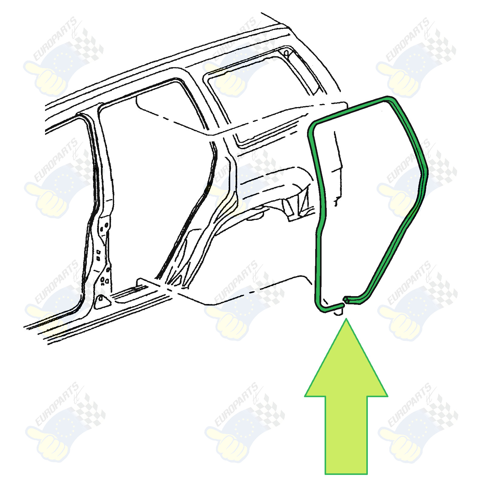 Jeep Grand Cherokee WJ 5-Piece Rubber Seal Weatherstrip Set Doors & Liftgate