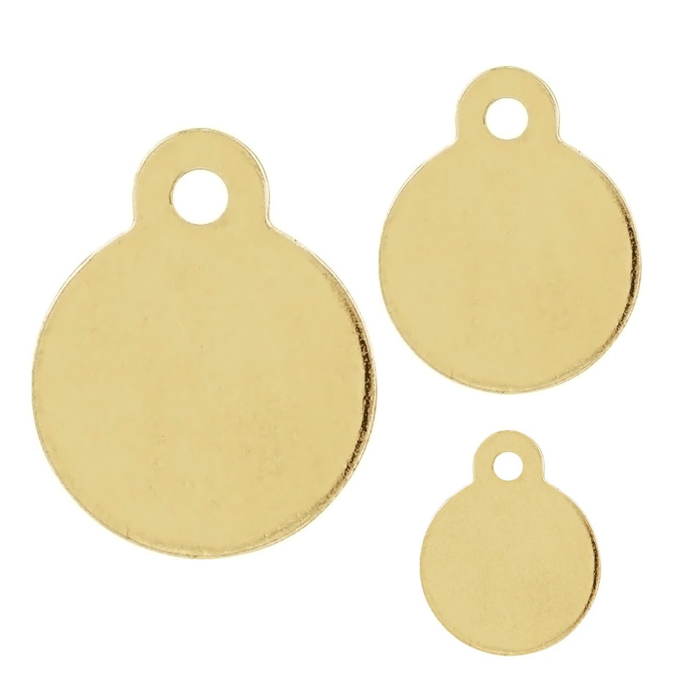 14K Yellow Gold-Filled Engravable Disc Dangle
