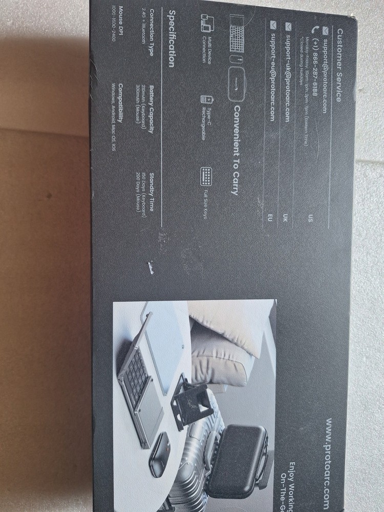 ProtoArc Foldable Keyboard and Mouse, XKM01 Folding Wireless Keyboard Mouse