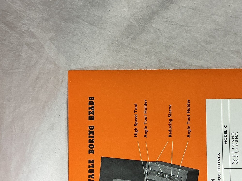 Excel Precision Adjustable Boring Heads Advertising Bulletin Brochure