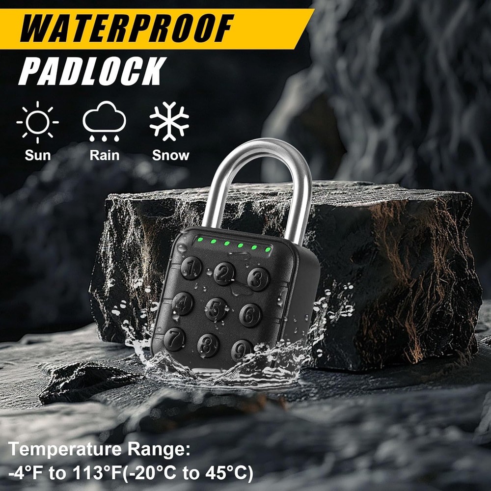 Combination Lock for Locker - 6-Digit Combo Lock Waterproof Smart Padlock