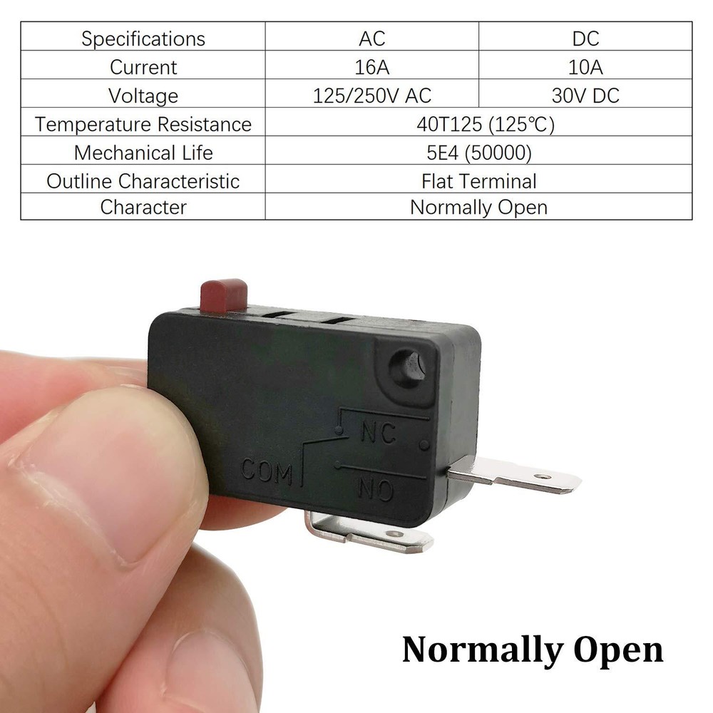 Microwave Oven Door Switch Replacement - 16A Compatible with Multiple Models