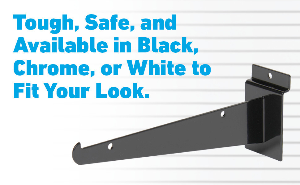 24 Slatwall 8" Knife Shelf Brackets Black Lip Retail Shelving Display Bracket