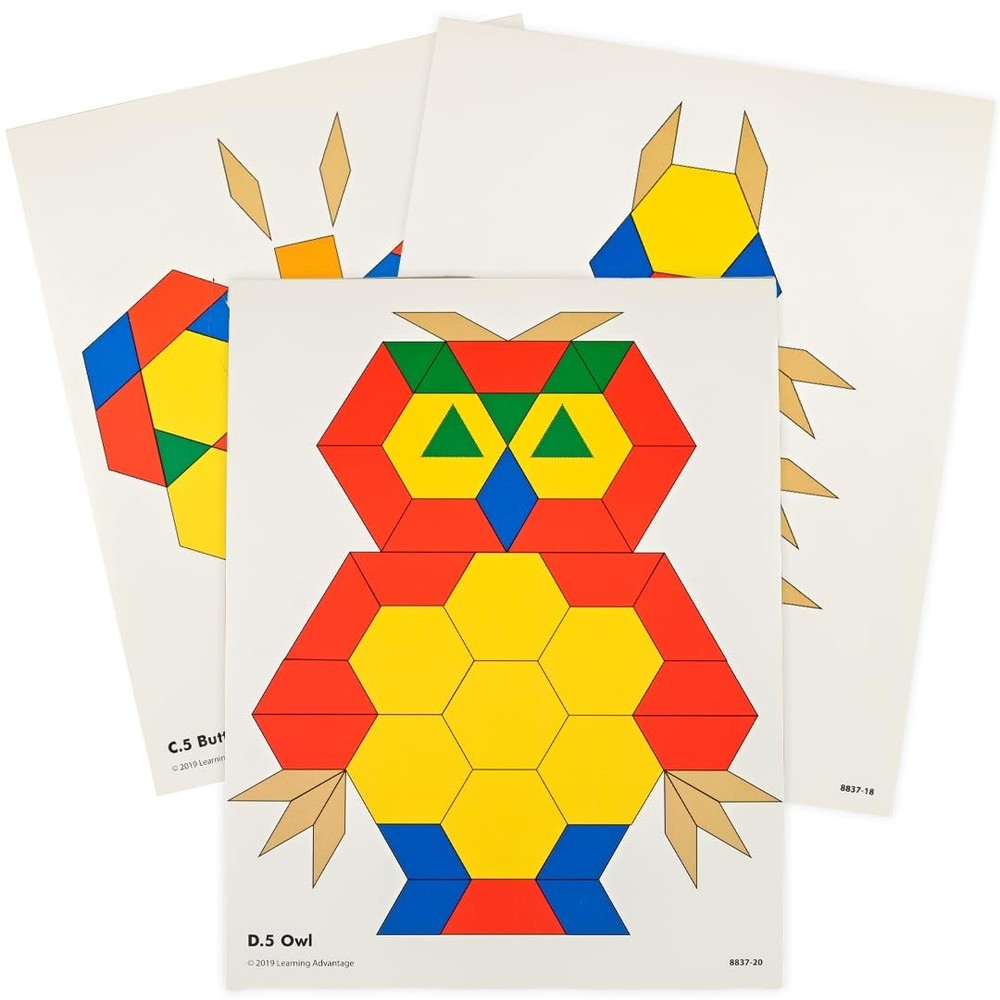 Pattern Block Activity Cards - In-Home Learning Activity for Early Math & Geo...