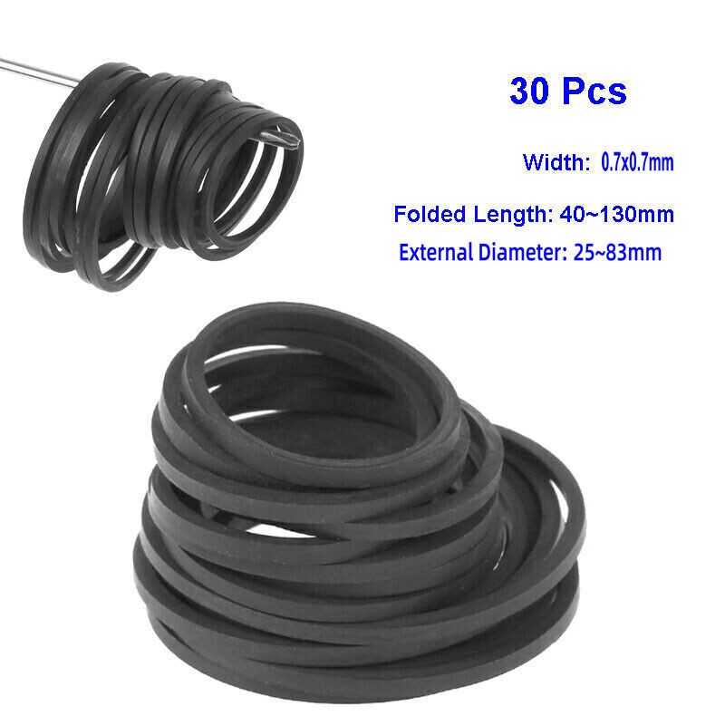 Universal Mix Cassette Rubber Tape Machine Belt Assorted Square Belts 1 2mm 1.5