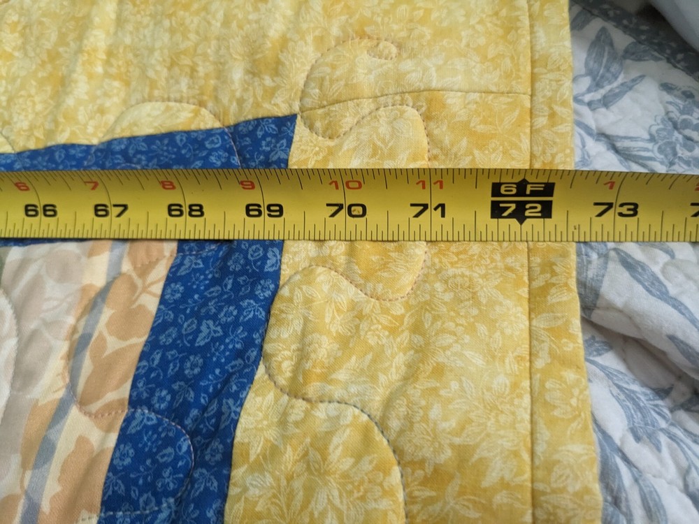 Spring Quilt Handmade 104" X 72" Patchwork With Sham Thin Lightweight Stunning