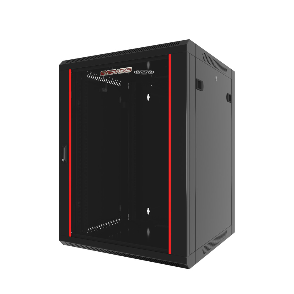 Sysracks - 15U Network Rack Wall Mount - Locking Server Cabinet – 18-Inch Depth-