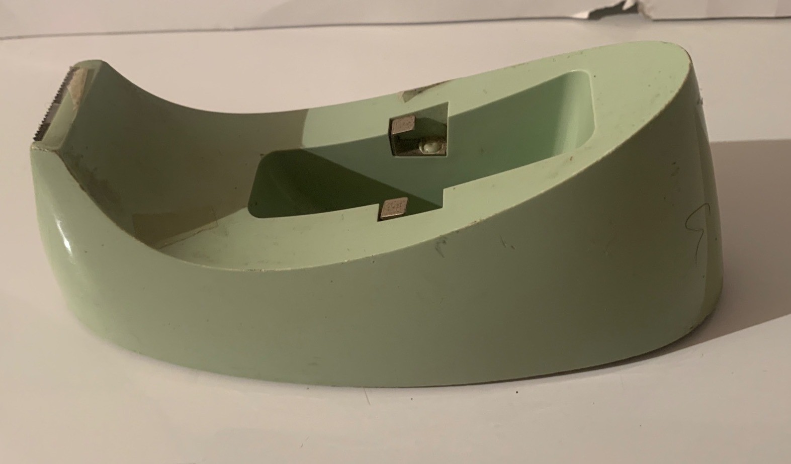 MCM 3M SCOTCH DECOR TAPE DISPENSER MODEL C-15 MINT GREEN WEIGHTED 6 Inches Long