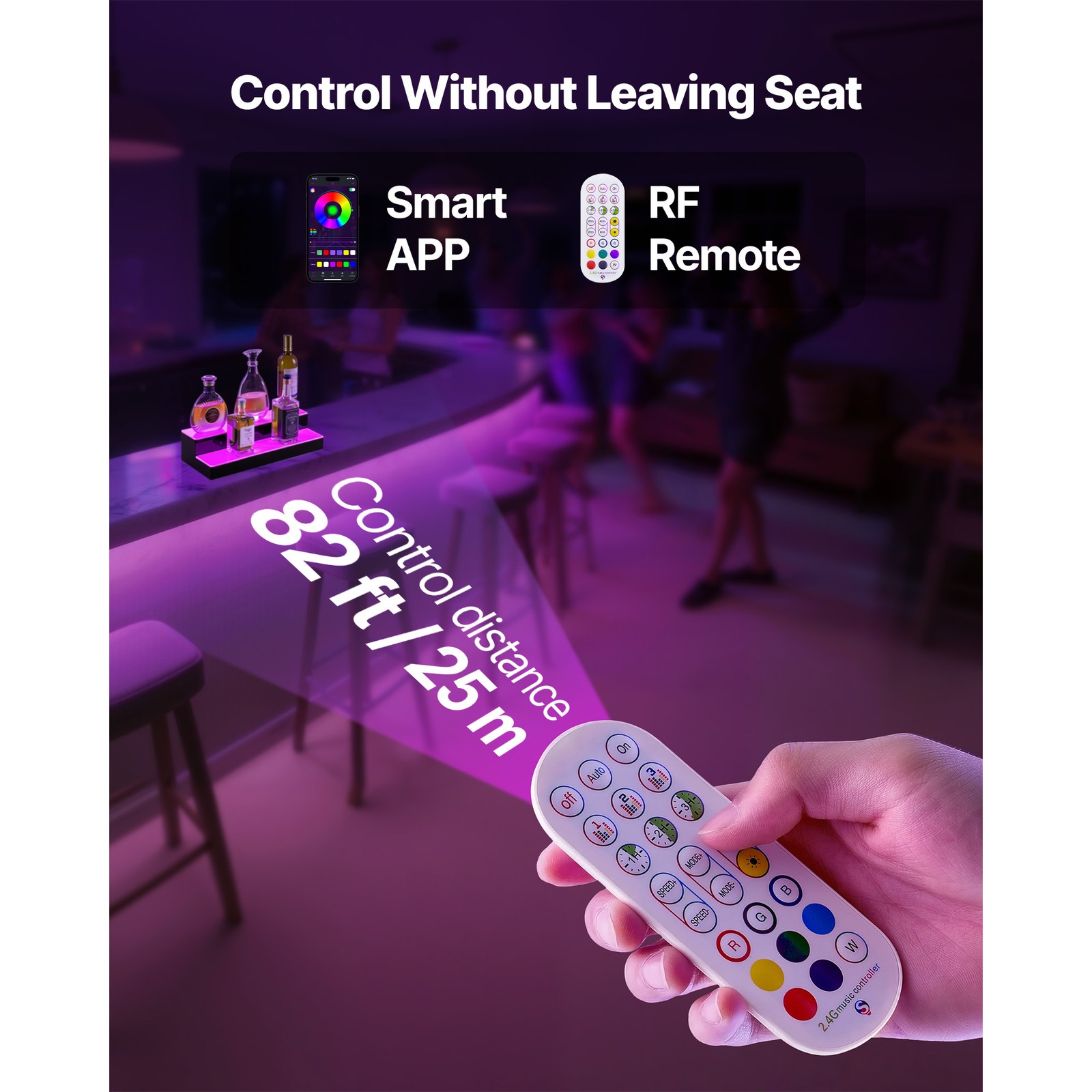 Uimoso LED Illuminated Liquor Bottle Display, 2-Tier, 20-Inch, Holds 10 Bottles