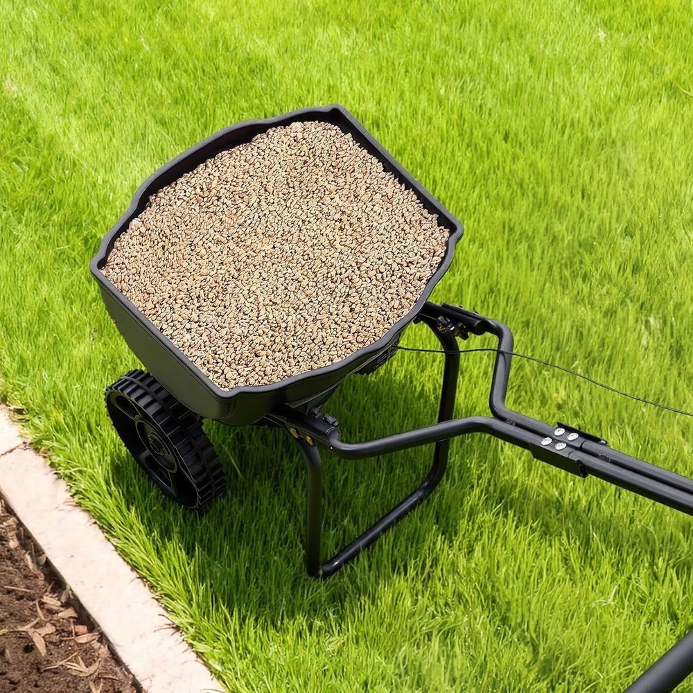 Professional Grade Broadcast Spreader: 15lb Capacity, All-Terrain and Adjustable