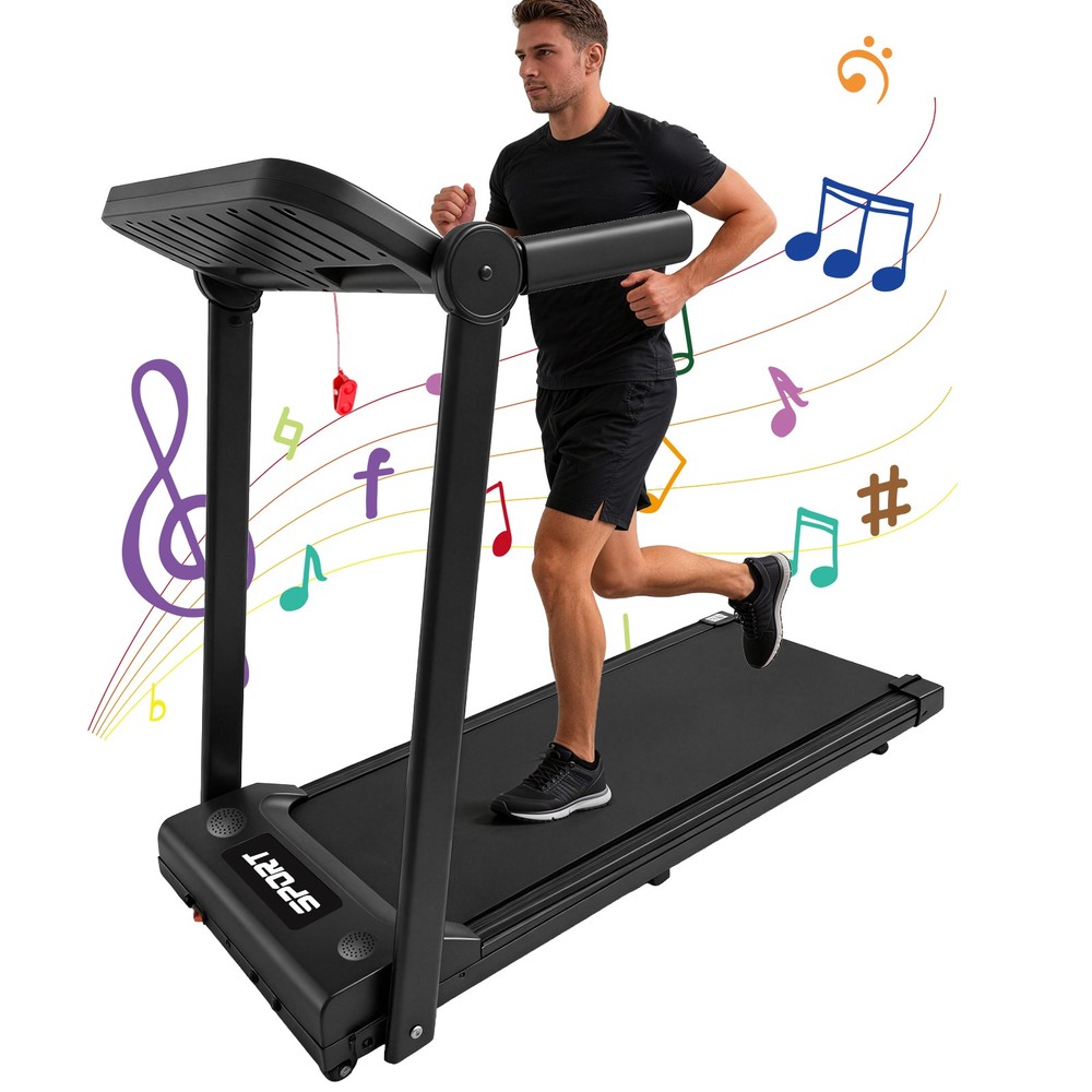3.0HP Treadmills with Removable Desk Workstation, Folding Walking Pad
