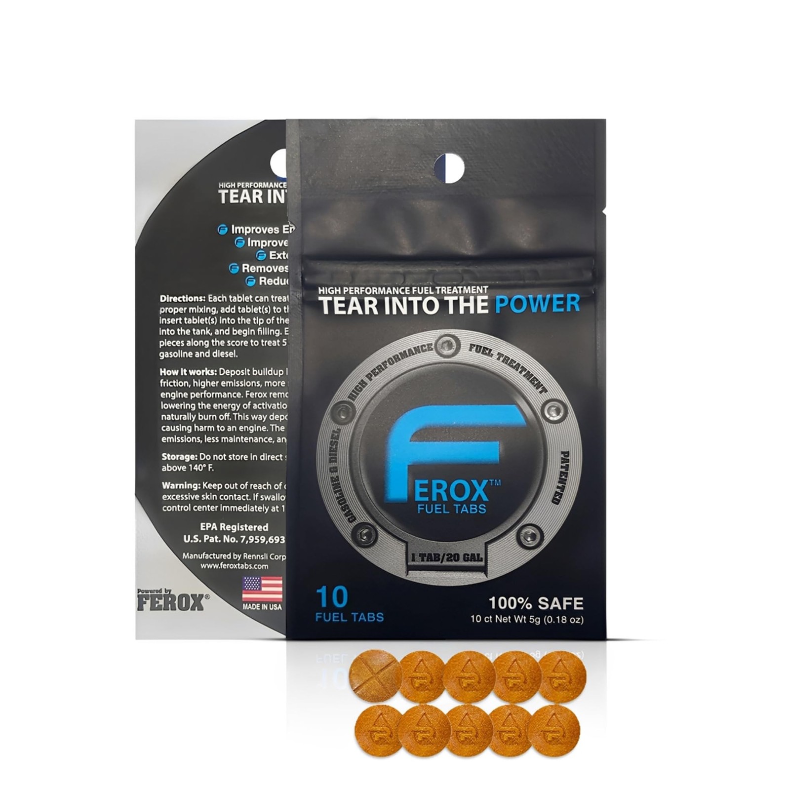 Ferox Fuel Additives | 10 Tabs for Car | Fuel System Cleaner for Ga... Fast Ship