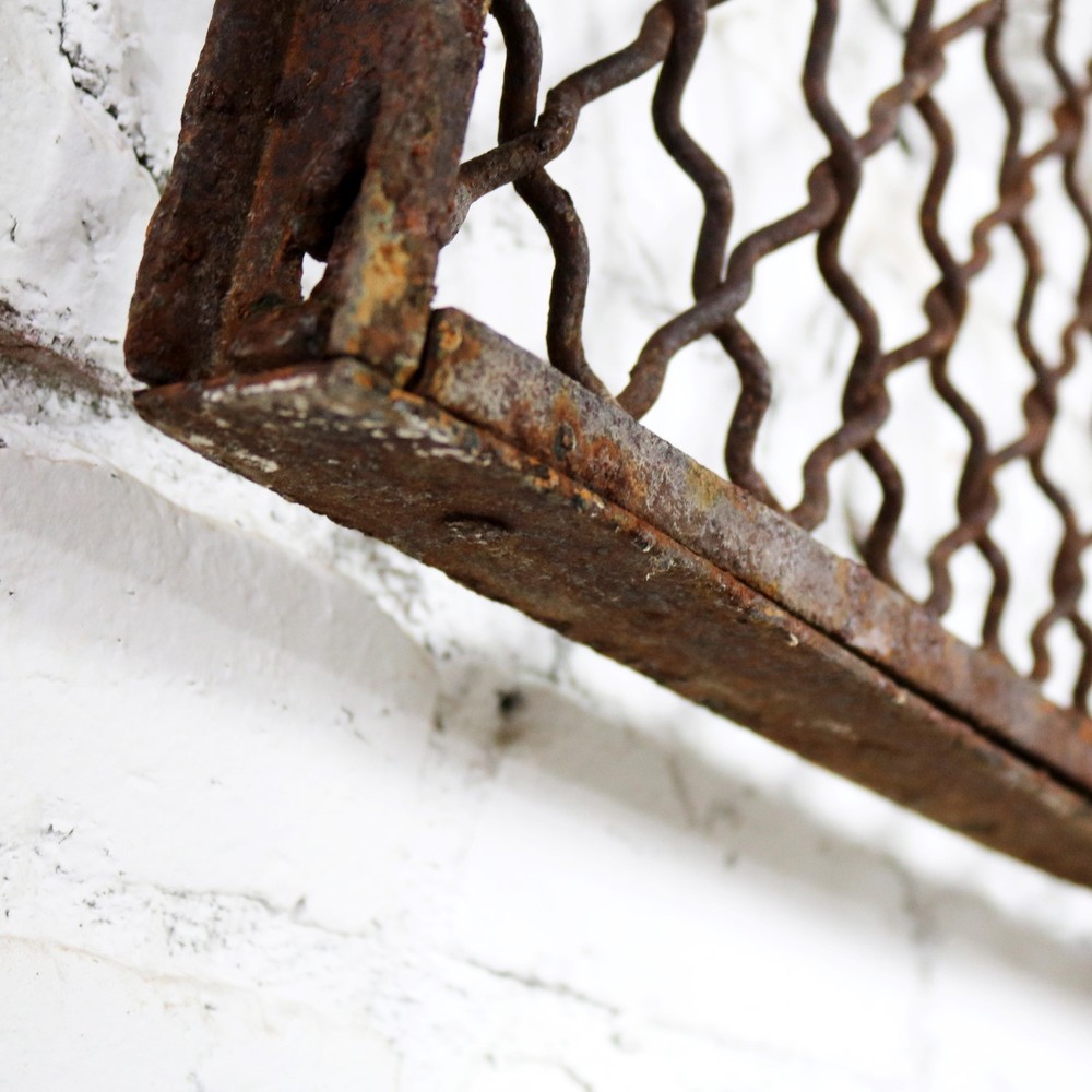 Antique Primitive Industrial Woven Wire Window Security Guard