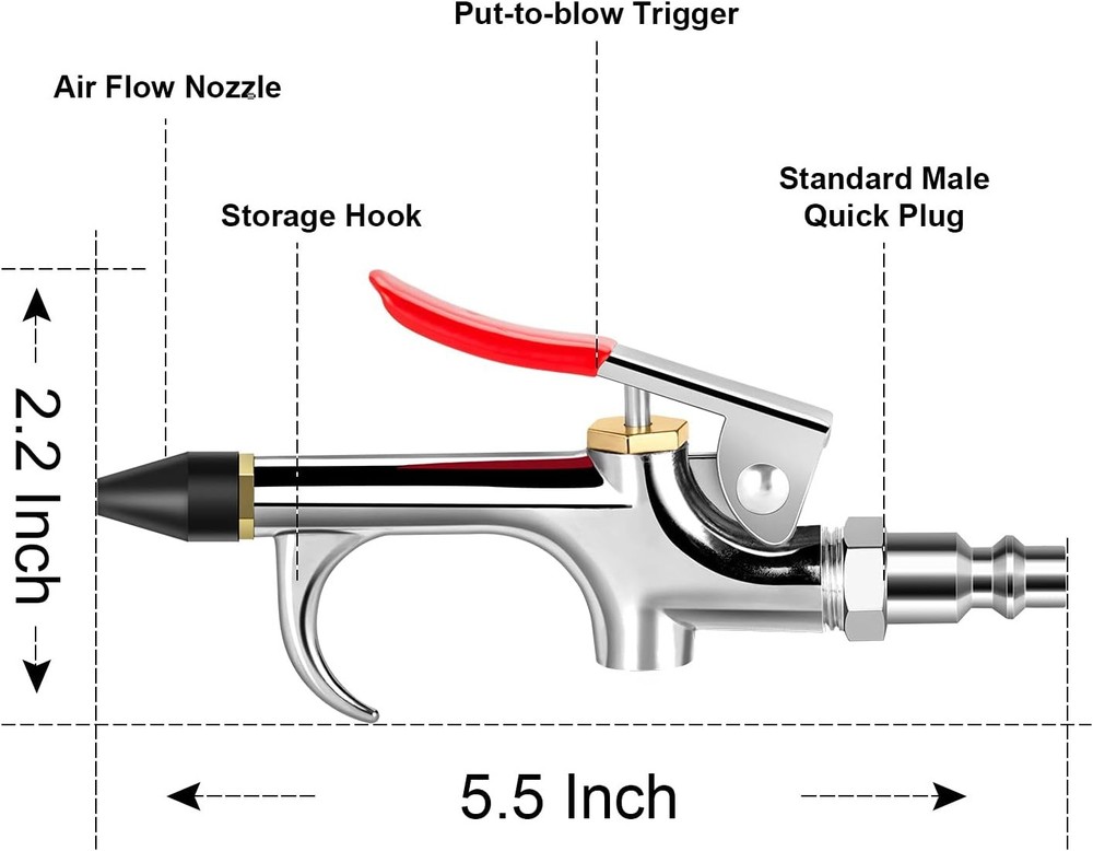 13pc Air Nozzle Blow Gun Accessory Set