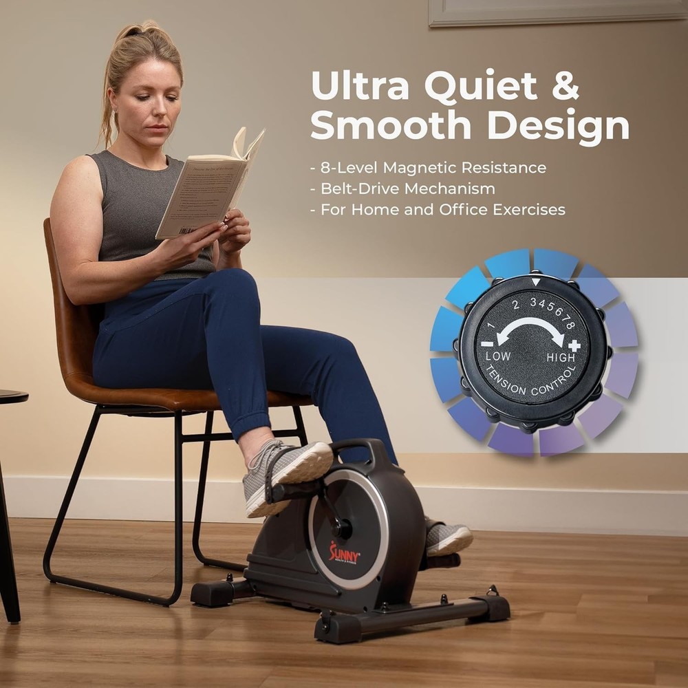 Dual Function Under-Desk Bike Trainer Mini Exercise Machine Senior Training