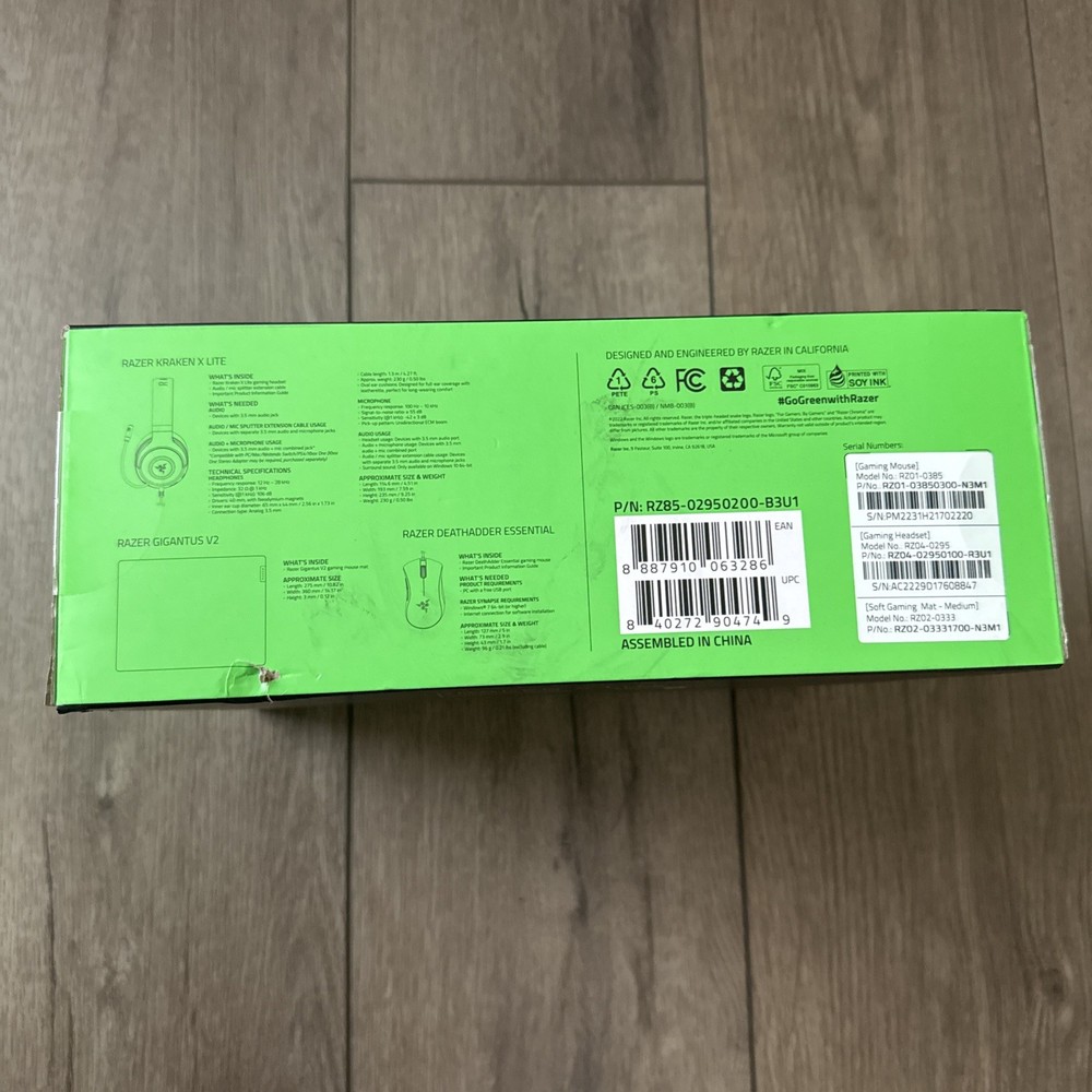 Razer Next Level Gaming Bundle - Wired Headset, Mouse & Medium Mouse Mat - NEW!!