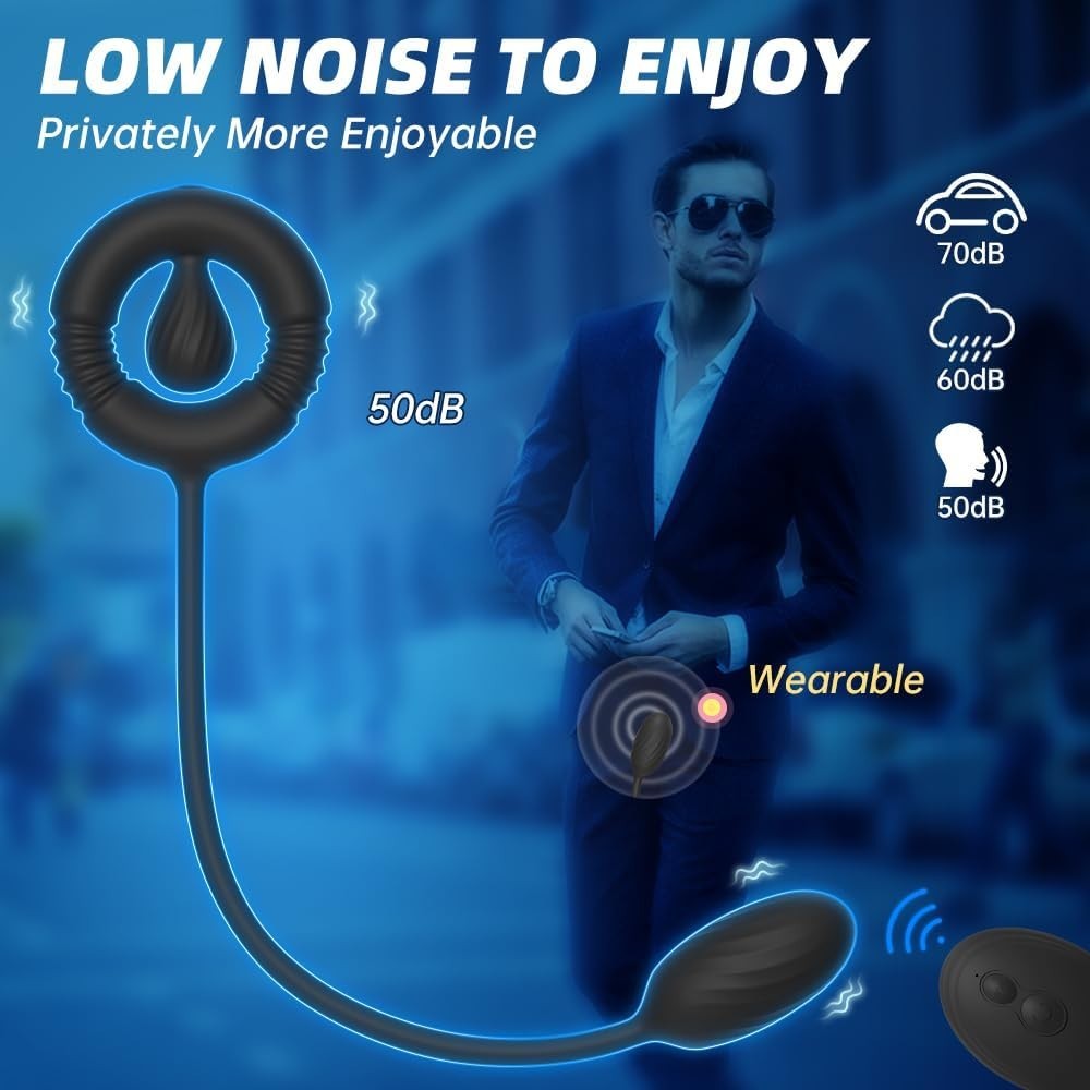 Remote Control Vibrating Cock Ring Prostate Massager Anal Plug 10 Modes Silicone