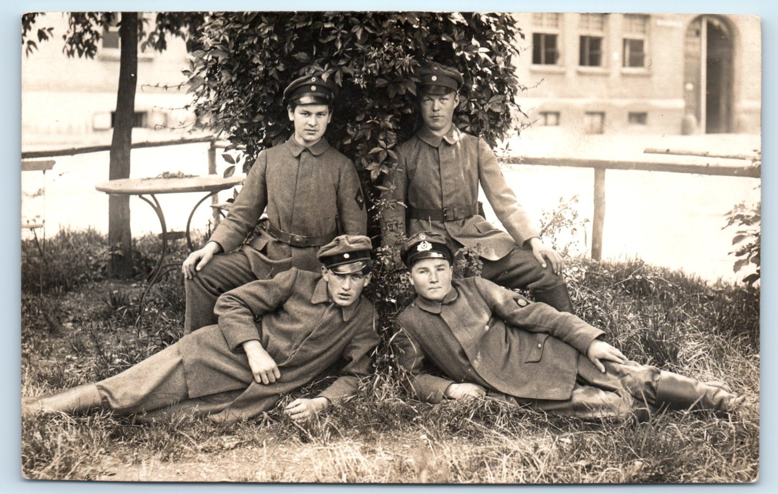 German Soldier Friekorps Epp With Unit Patch RPPC Real Photo Postcard
