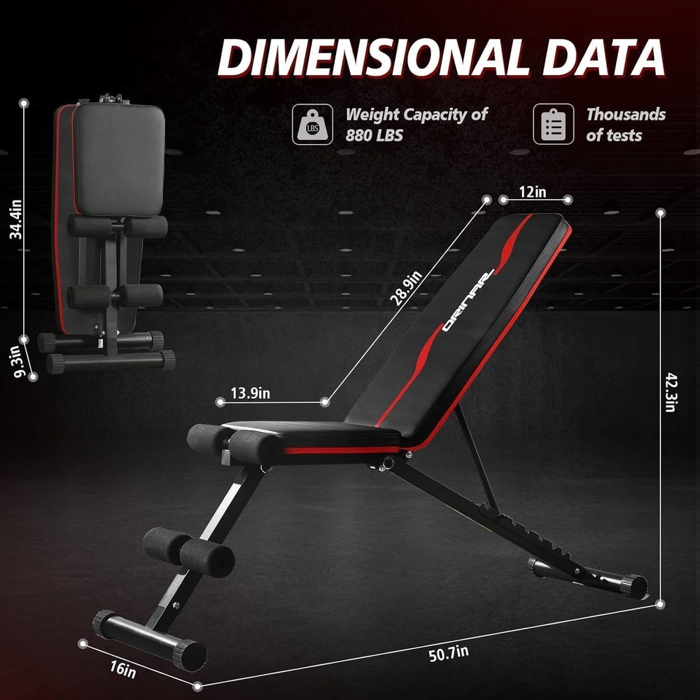 Adjustable Foldable Weight Bench for Home Gym Strength Training Workout Bench