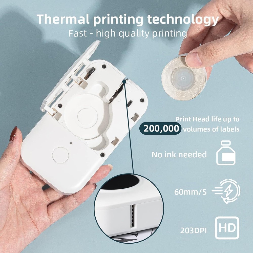 Phomemo D30 Label Maker Machine Portable Bluetooth Mini Thermal Label Printer