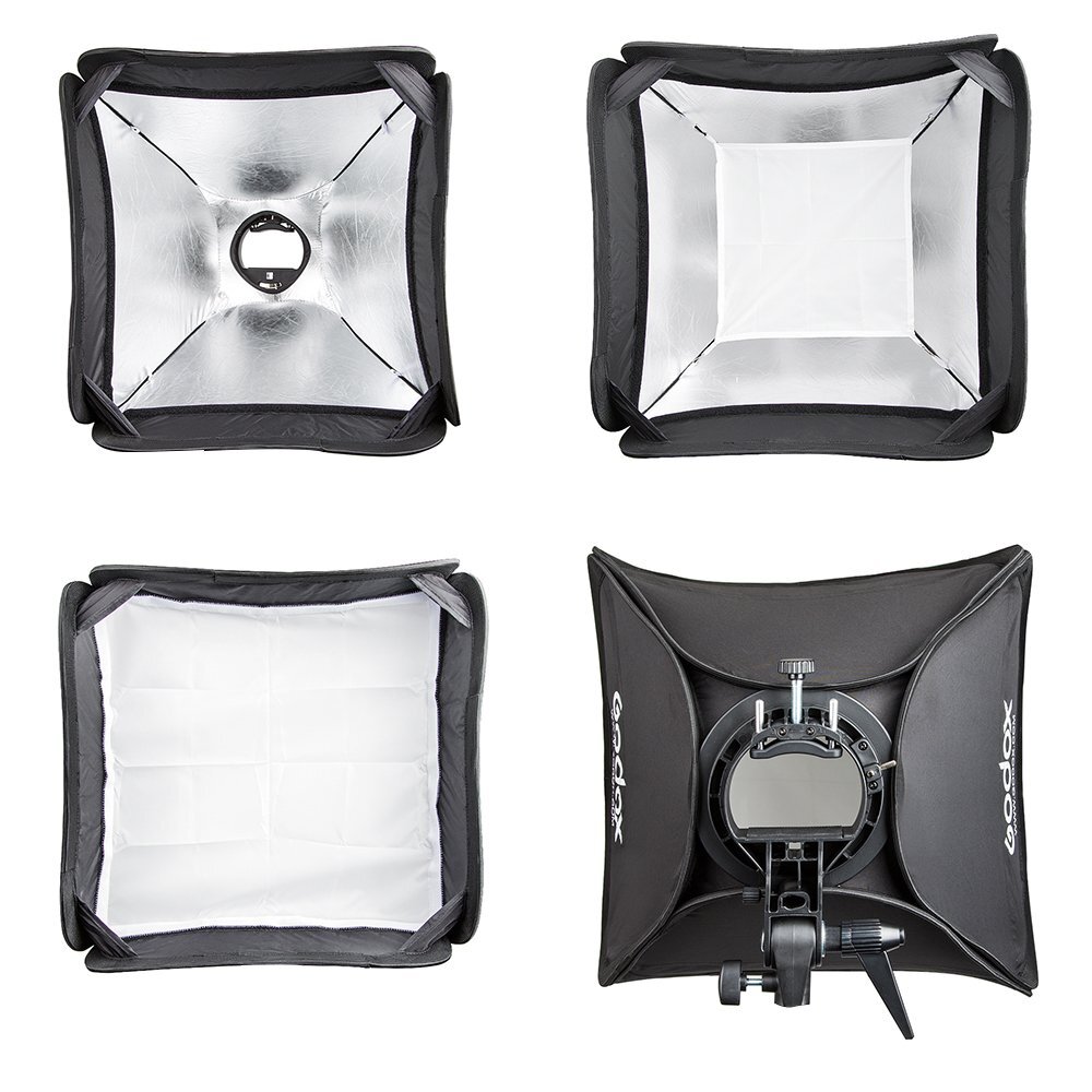 Godox Studio Flash Speedlite Softbox 40*40cm 40x40 + S type Bracket Mount Kit