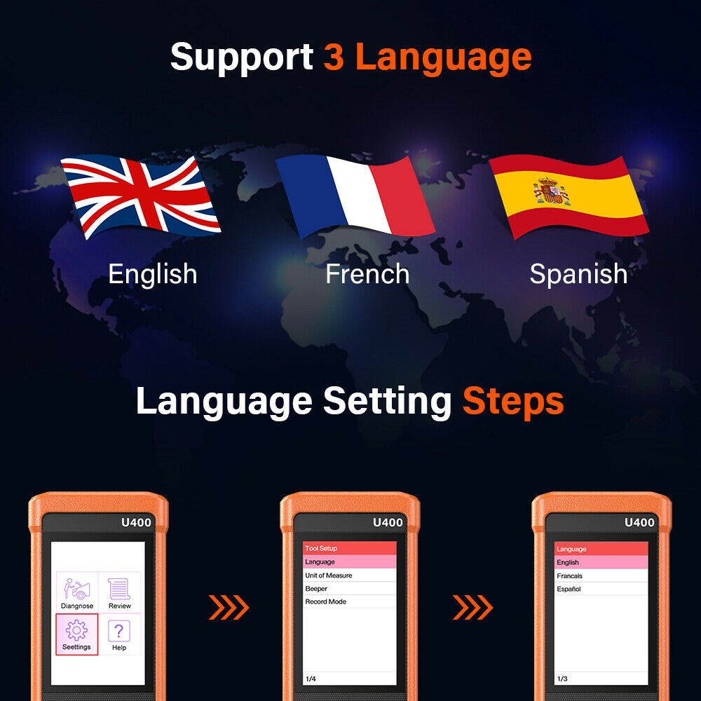 LAUNCH U400 OBD2 Scanner Code Reader Injection ENGINE System OIL EPB Diagnostic