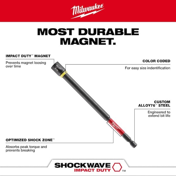 Milwaukee Tool 49-66-4567 Nutsetter Set,Steel,6" L