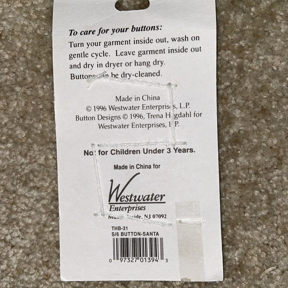 2 Pkg Vintage Trena’s Trinkets Ceramic Buttons (12 Buttons NIP