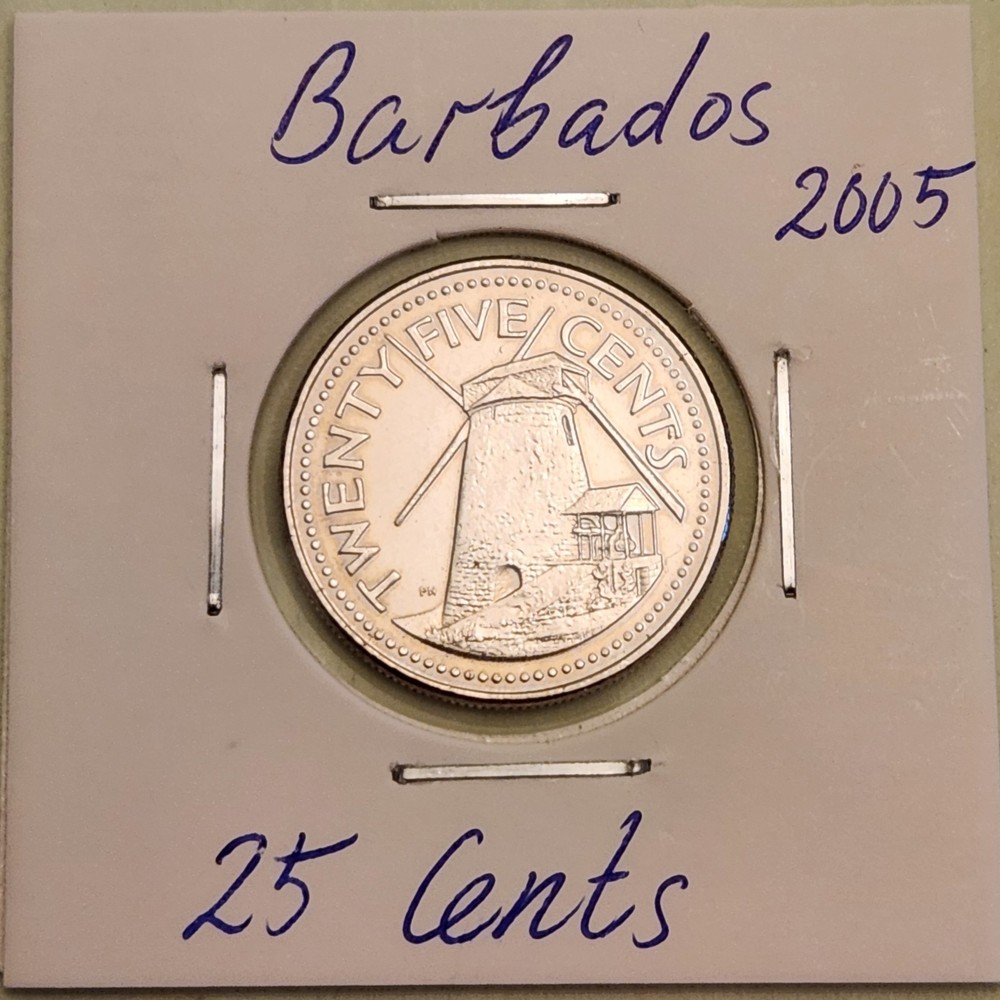 Barbados coin,  25 Cents,  2005