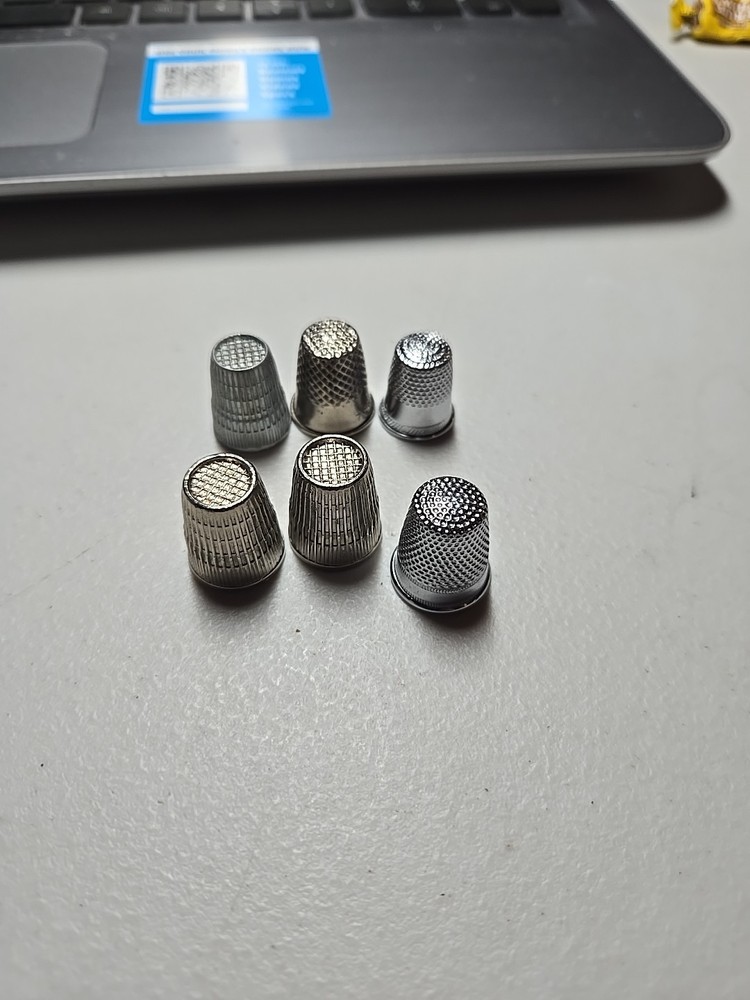 Lot Of6 Small Metal Thimbles