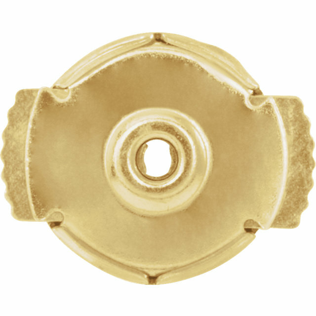 14kt Solid White Yellow Gold Guardian System Earring Lock Back & Post Set Pair