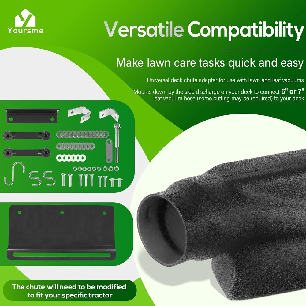 62468 Lawn Vacuum Deck Adapter Kit Universal Deck Boot Chute, Leaf Vacuum Bagger