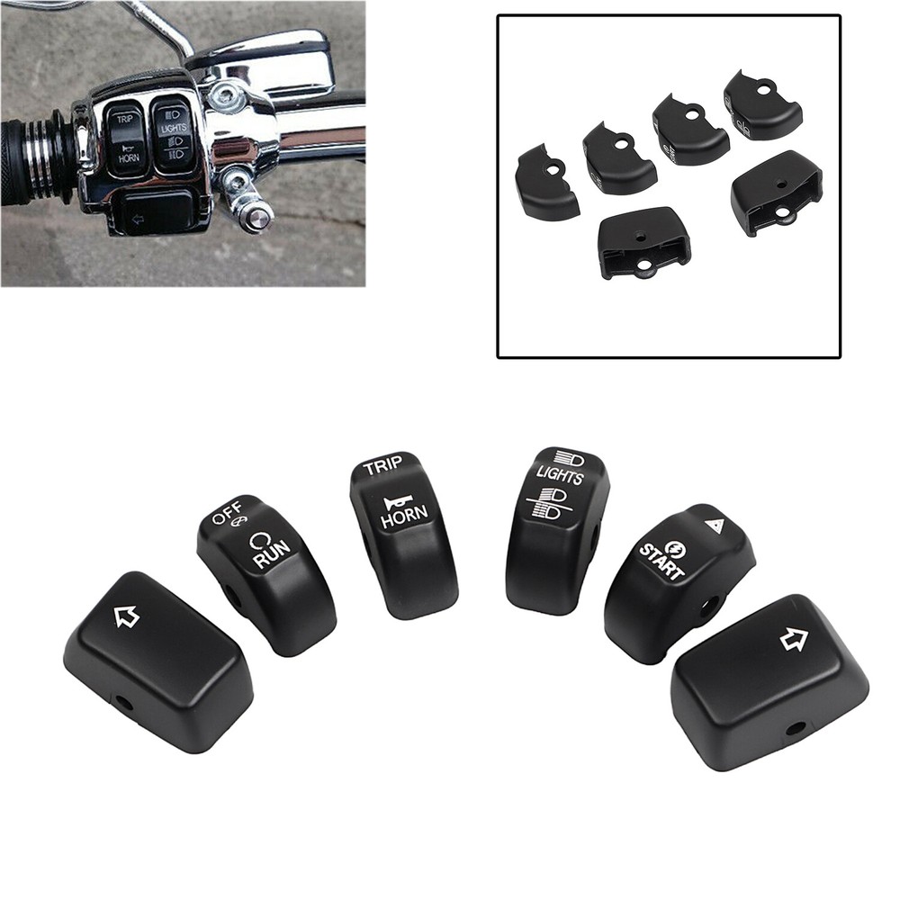 6pcs Hand Control Switch Housing Button Cap For Harley Dyna Softail Slim FLS US