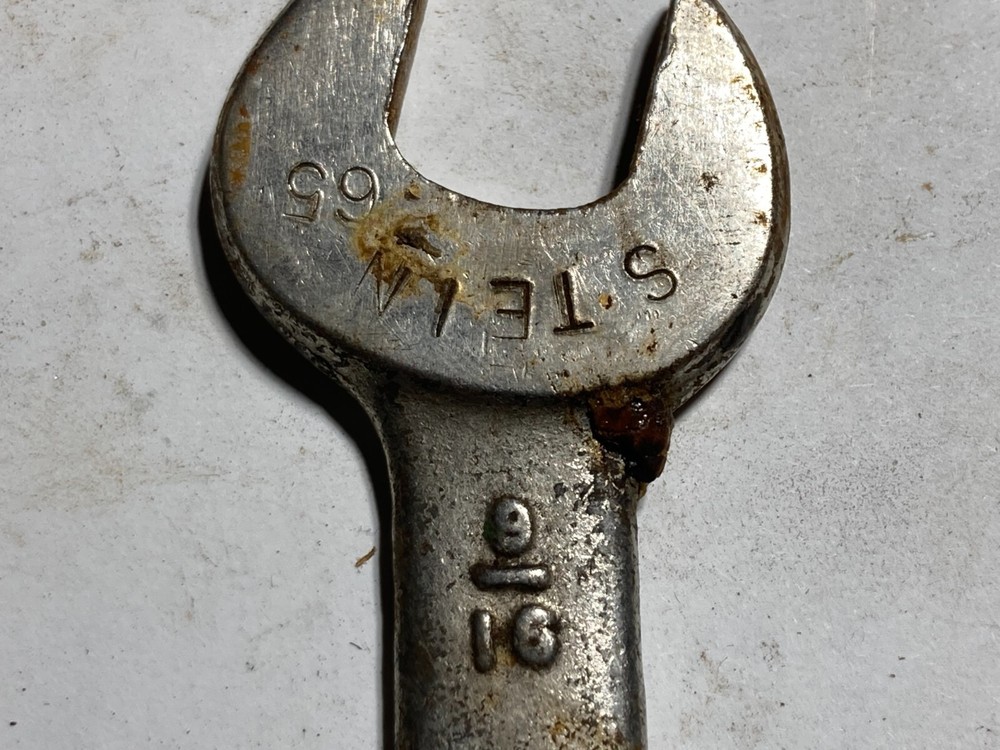 Vintage Stein Tools 65 Combination Open End Wrench Hand Tool 1/2" & 9/16"