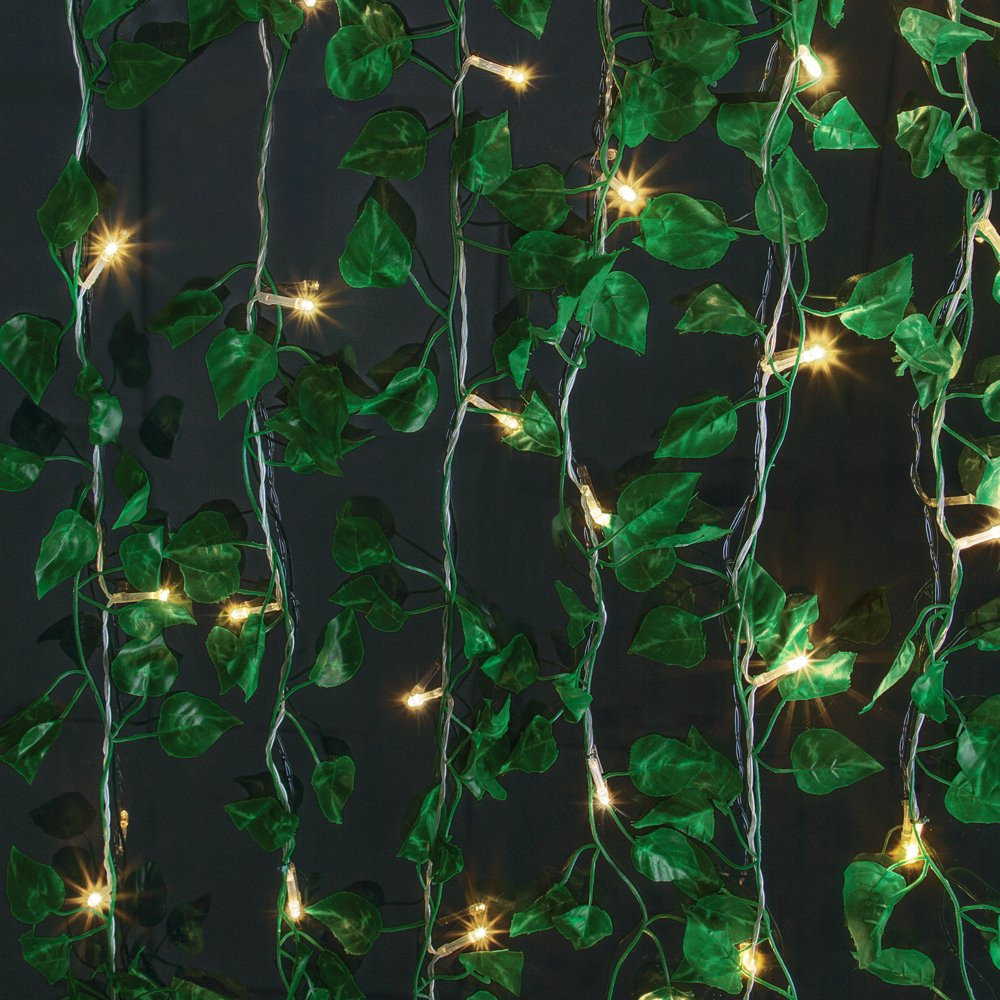 VINE LEAF STRING LIGHTS Cascading Curtain LEDS Warm White