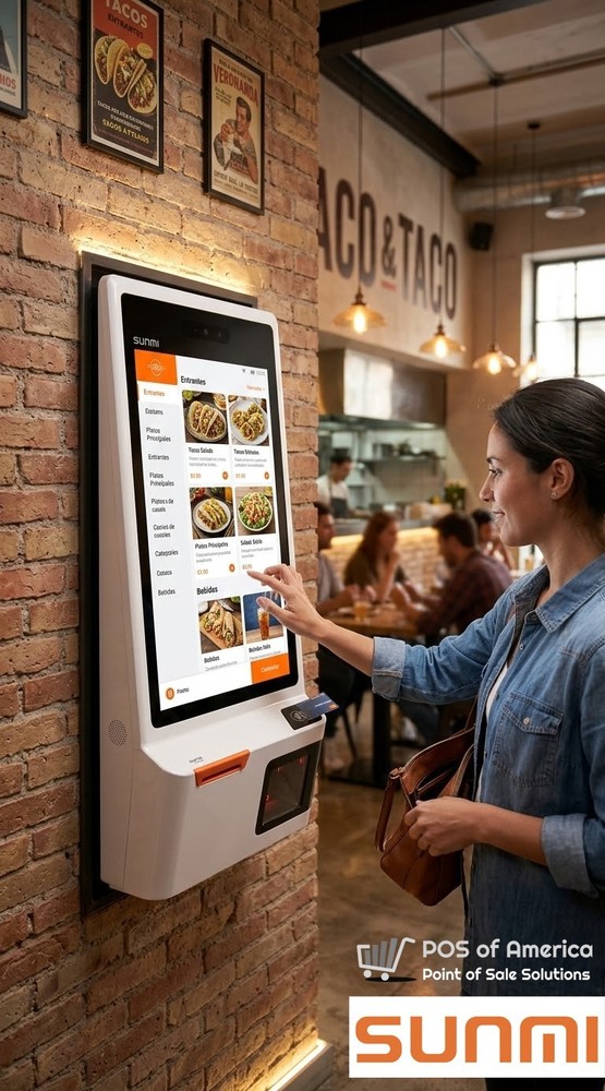 Sunmi K2 Self-Service Wall Mount Kiosk Printer Scanner Android 7 23.8 touchscren