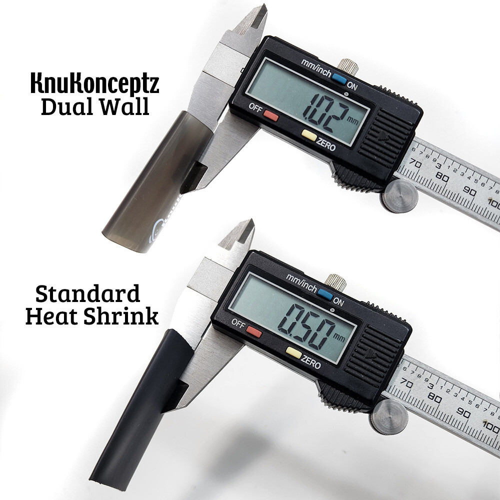 KnuKonceptz Black 1" 0 Gauge 3:1 Heat Shrink Tubing w/ Adhesive Glue - 10 Pack -