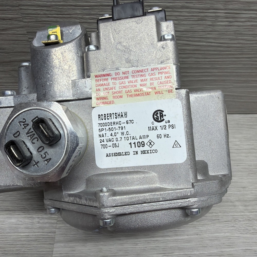Robertshaw 700-059 High Capacity Gas Valve For D Pilot Ignition System, 24V, New