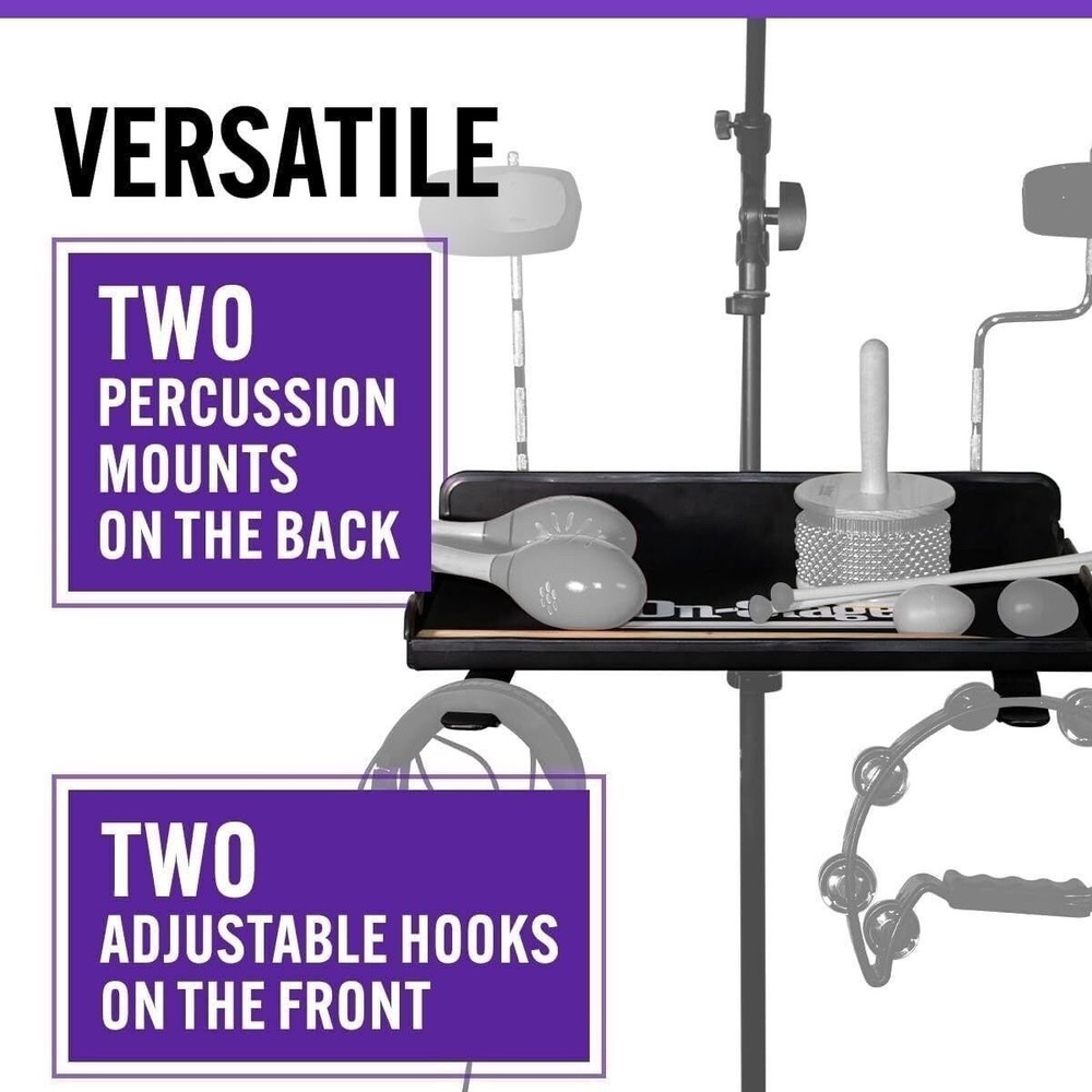 On-Stage DPT4000 Percussion Tray Secure+Versatile Instrument Holder for Drummers