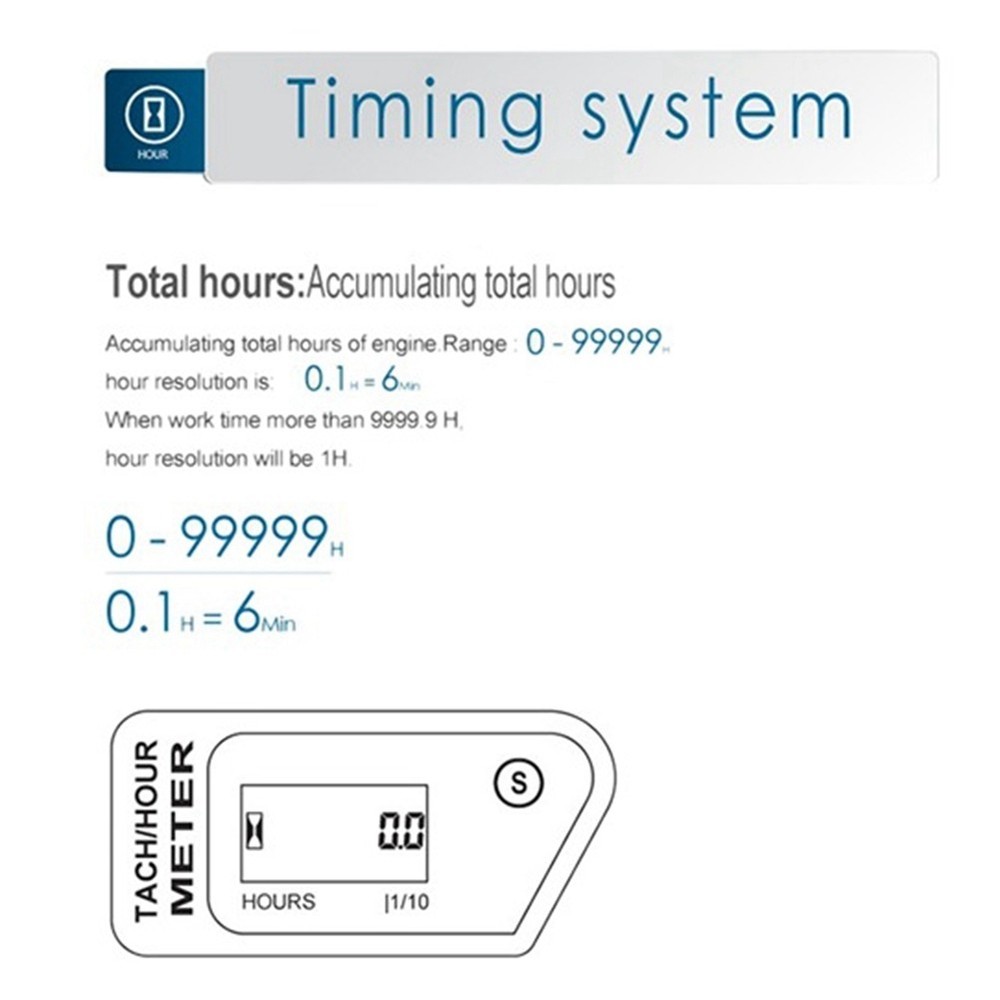 Motorcycle Speed Hour Meter Inductive LCD Digital Accumulative Hour Meter5008
