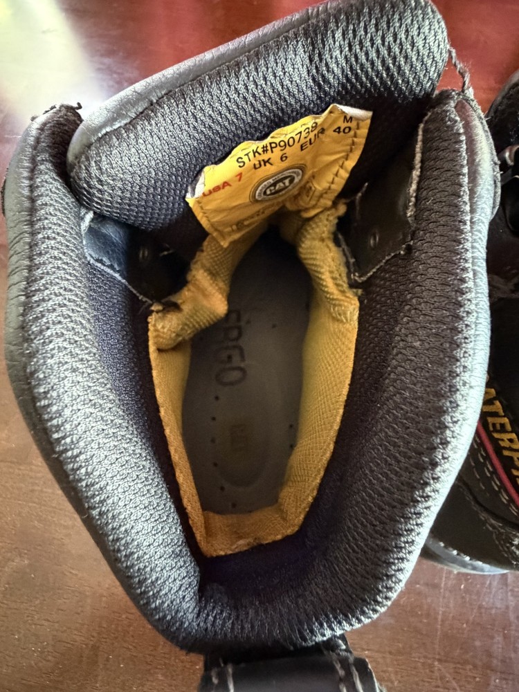 Caterpillar Precision Composite Toe Waterproof Work Boot Thinsulate Black Mens 7