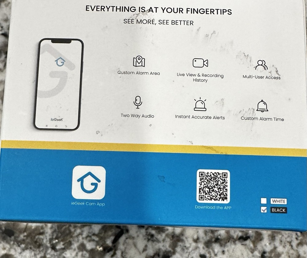 ieGeek Wireless Security Camera with User Manual and USB Cable