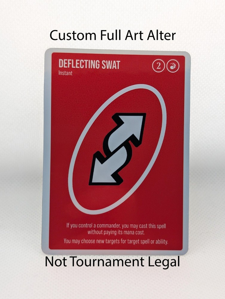 Deflecting Swat (Uno Reverse) Foil Custom sticker on bulk MTG Commander