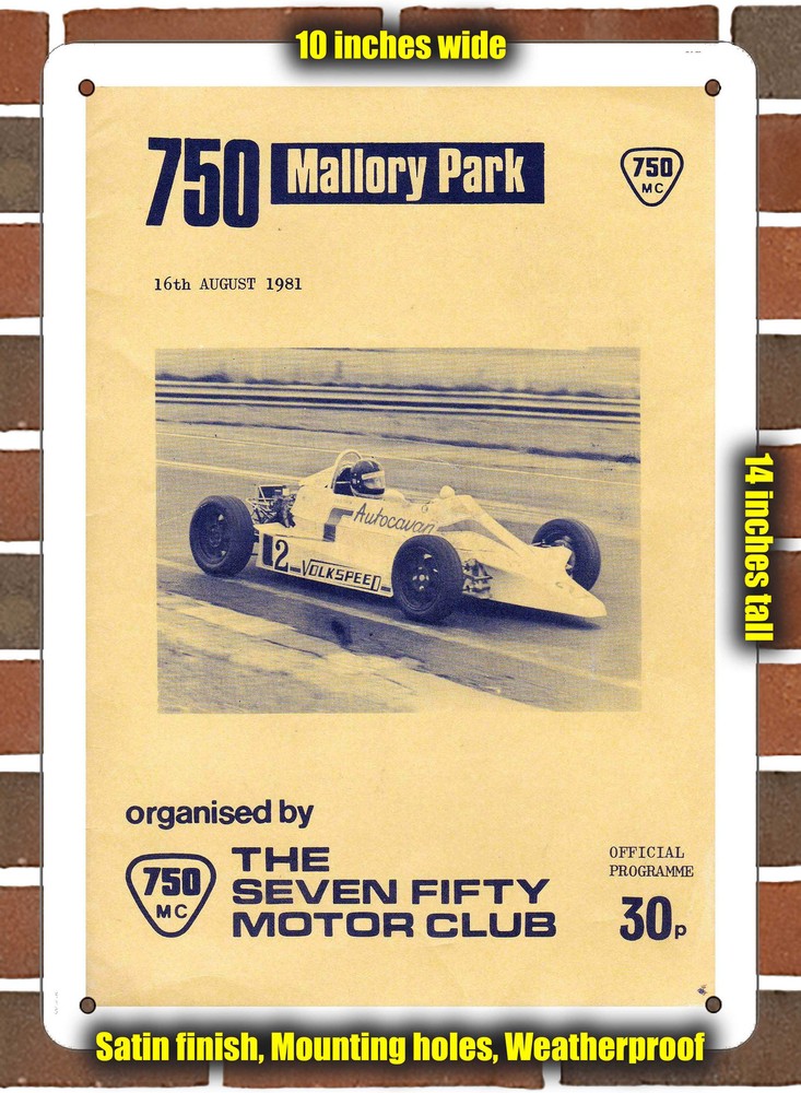 Metal Sign - 1981 Mallory Park Circuit Racing Program - 10x14 inches