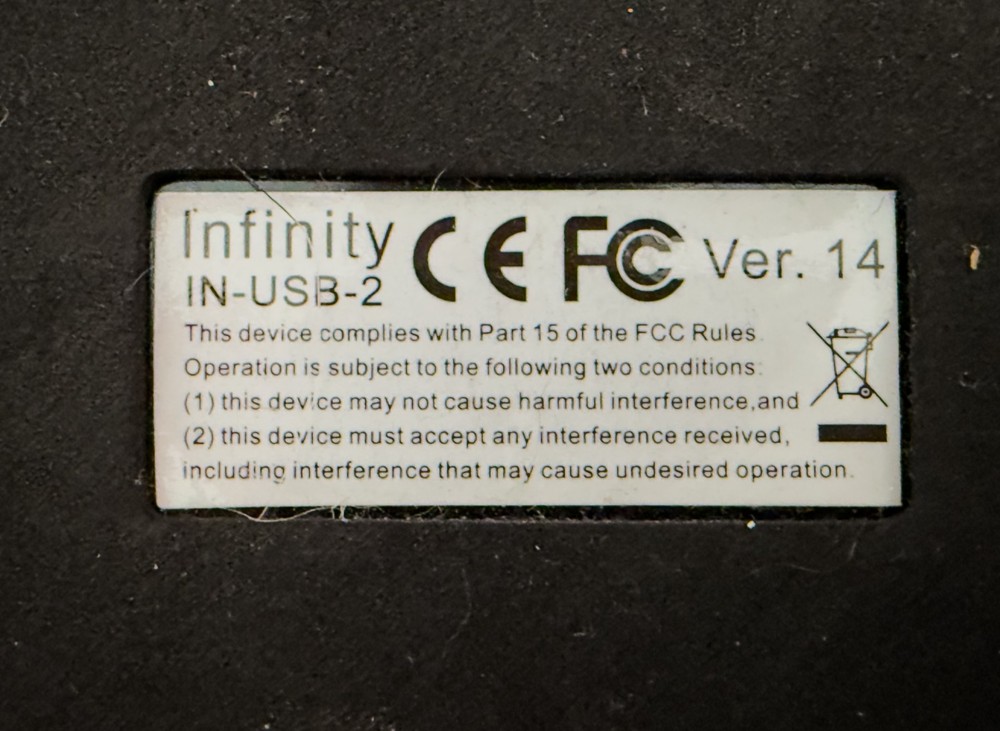 Infinity USB Foot Pedal Control with Computer Plug In - Black