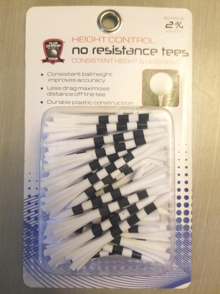 Height Control No Resistance Golf Tees 40 Per Pack
