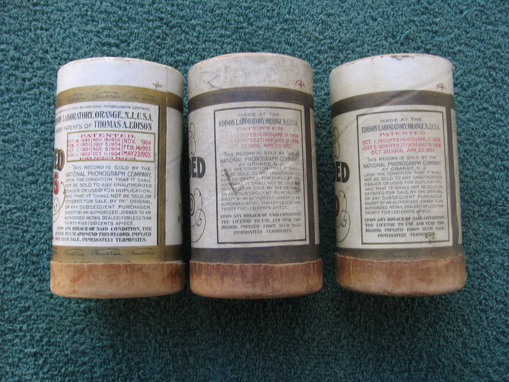 Vintage Edison Phonograph Empty Record Cylinders
