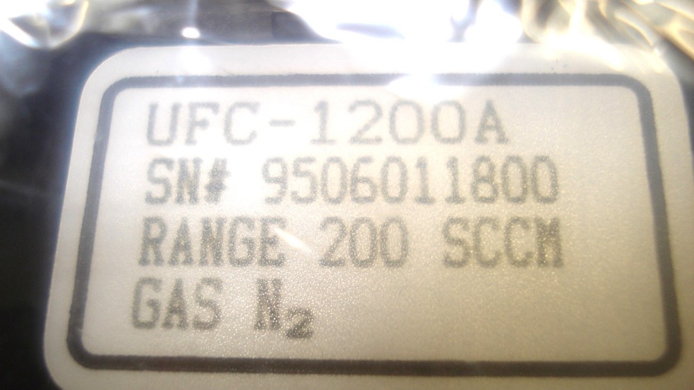 New UNIT UFC-1200A Mass Flow Controller, Gas N2, Range 200 SCCM