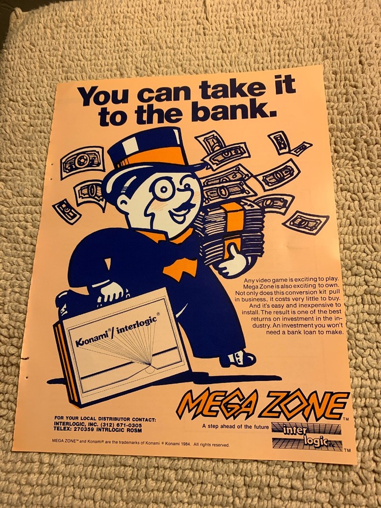 11- 8.5'' Mega Zone Inter Logic arcade video game AD FLYER